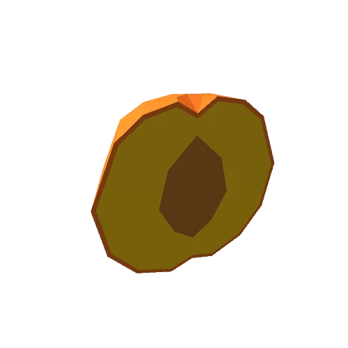 Peach half with seed